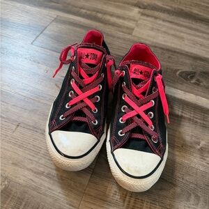 Womans Black and Pink Converse Sneakers